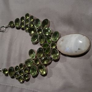 Peridot & Moonstone Sterling necklace